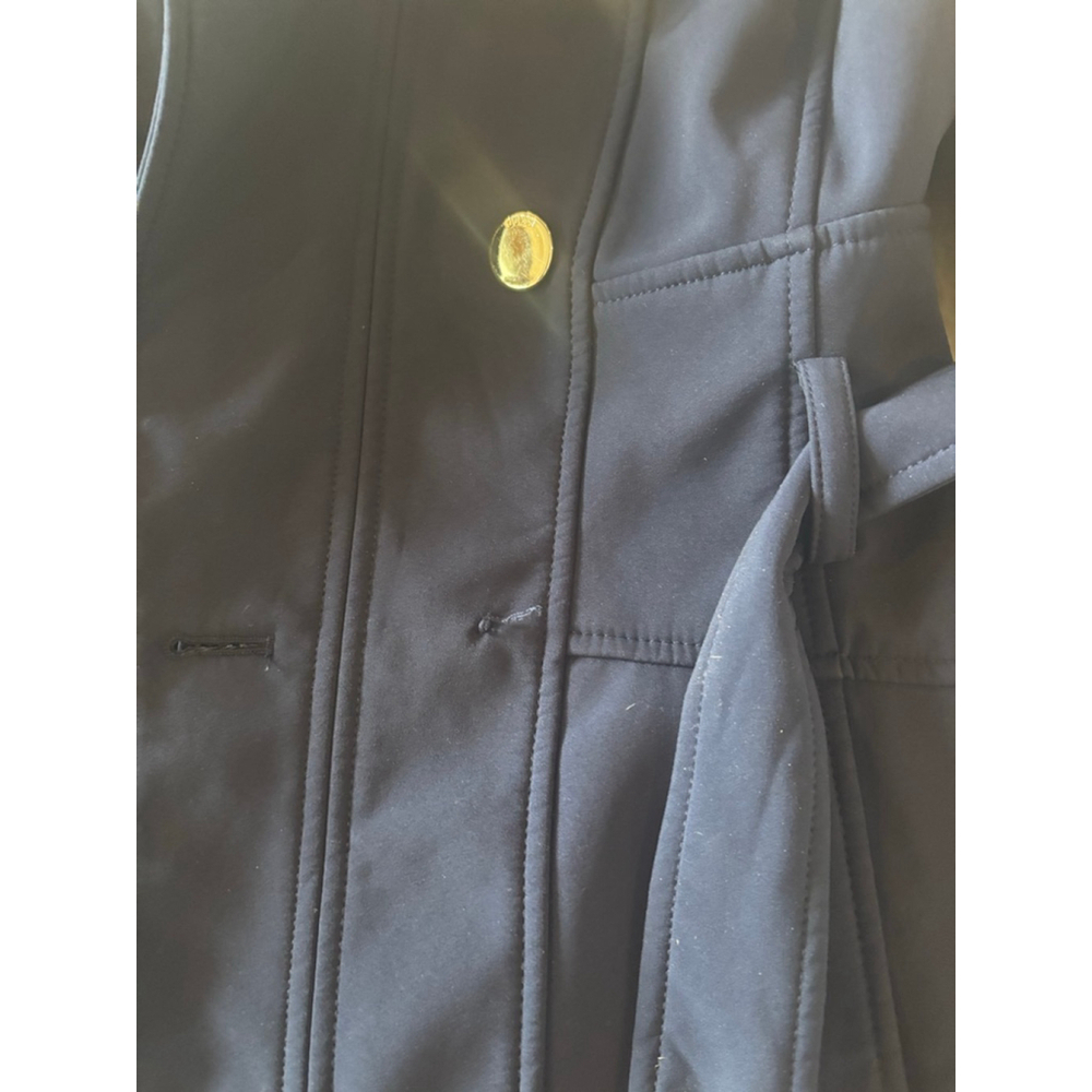 Women's GUESS Navy Trench Coat with Gold Buttons M - Picture 5 of 10